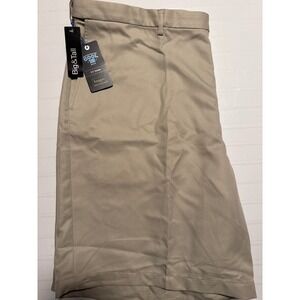 Haggar Cool 18 Mens Shorts 48W Big‎ & Tall Khaki Expandable Waist 9.5 Inseam NEW